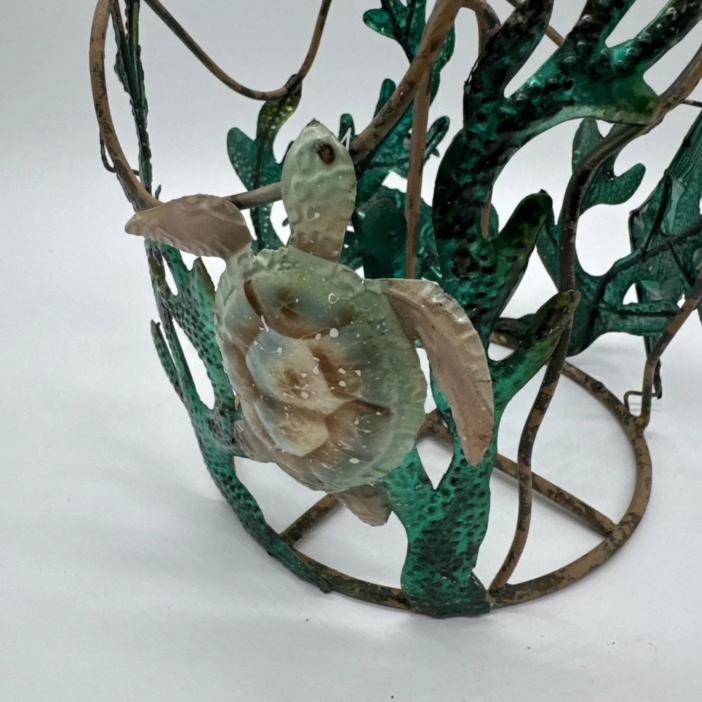 Metal Paper Towel Holder - Beach House Decor Coastal Decor Crab Turtle Coral New